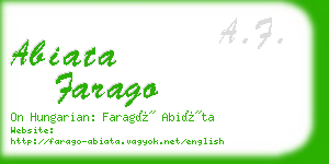 abiata farago business card